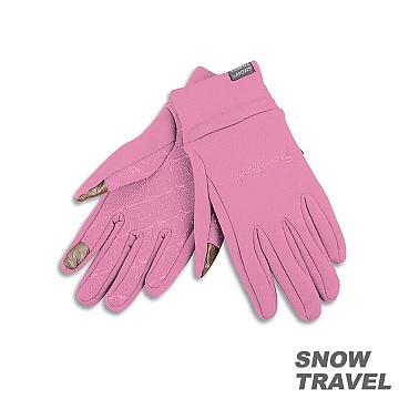 SNOW TRAVEL 雪之旅 SNOWTRAVEL X-STATIC銀纖維保暖觸碰手套(粉紅)（其他規格）