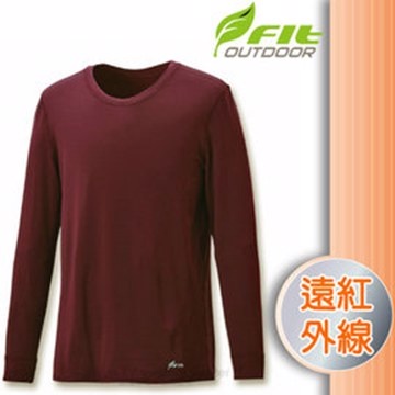 FIT 維特 男新款 遠紅外線圓領保暖內衣_FW1501 巧克力