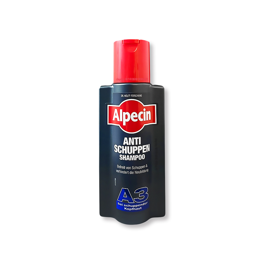 Alpecin 德國油性髮質專用去屑洗淨咖啡因洗髮精-A3抗頭皮 屑250ml/瓶(強健髮根洗髮凝露,洗頭髮水,無矽靈洗髮乳)