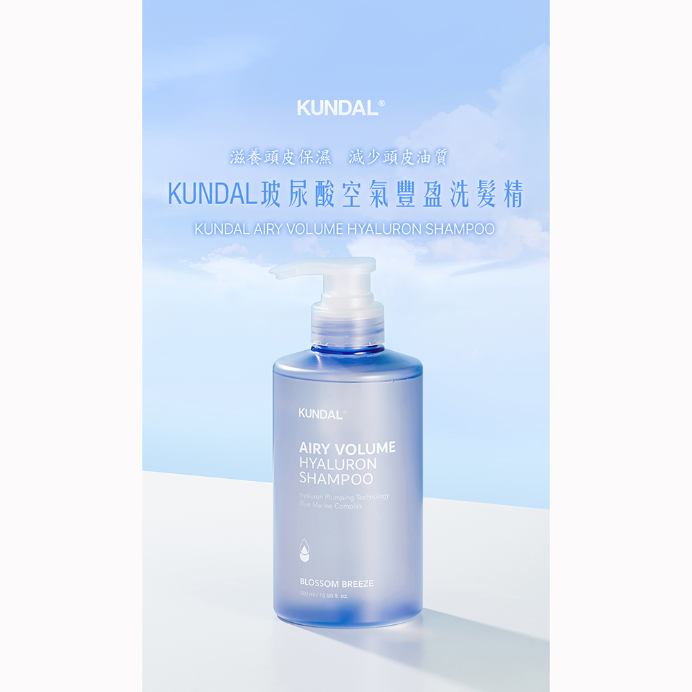 KUNDAL 昆黛爾 玻尿酸空氣豐盈洗髮精500ml-微風花香