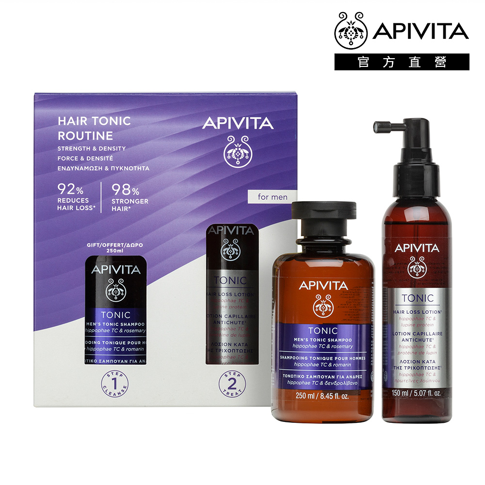 APIVITA 艾蜜塔 頭皮深層活化精華 150ml+男士活化洗髮精 250ml【官方直營】