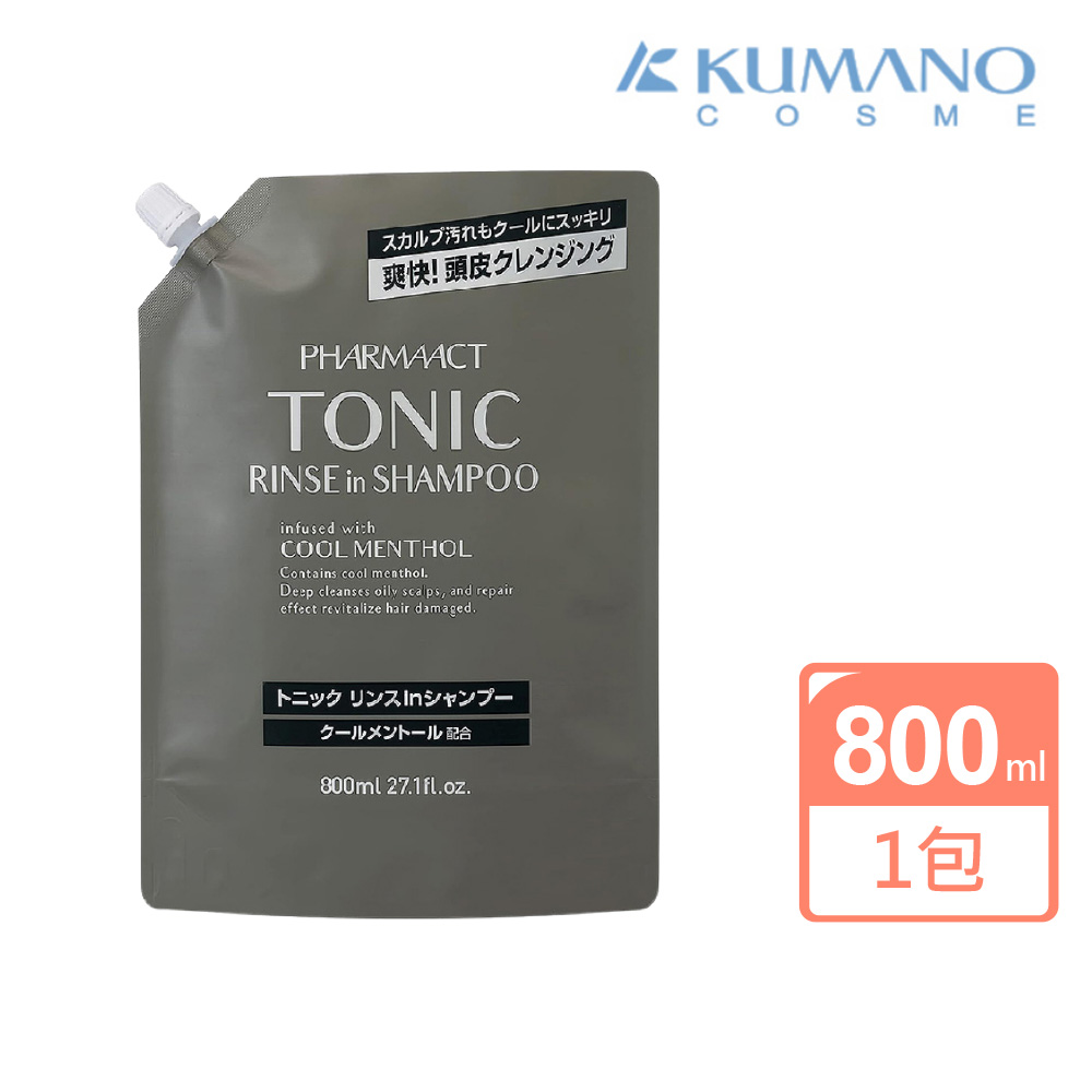 KUM 熊野 PHARMAACT清爽涼感洗髮精補充包800ml