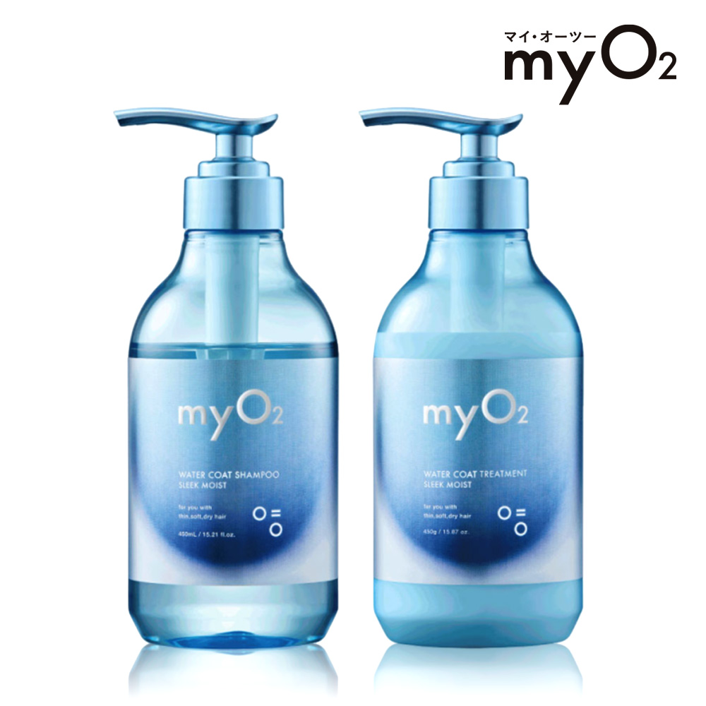 【myO2】水氧洗髮精/潤髮乳450ml 任選2入組 (紫光抗毛躁/藍光剋扁塌/小姐不熙娣推薦)