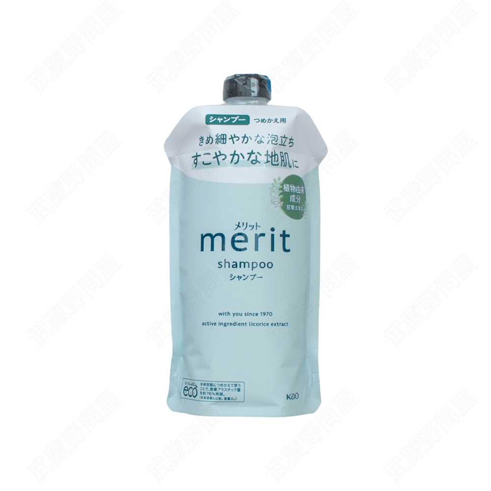 KAO 花王 merit 弱酸性無矽靈植物洗髮精補充包 320ml