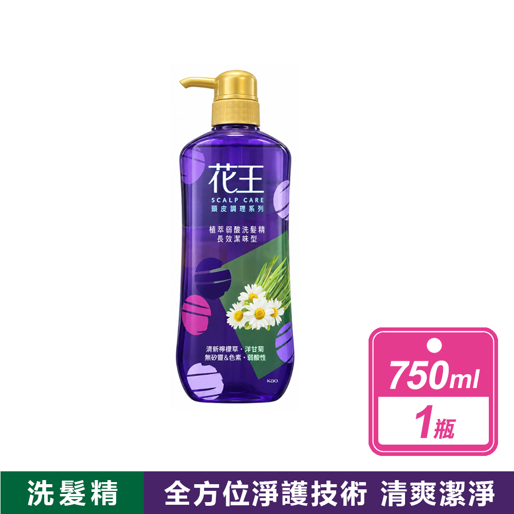 KAO 花王 植萃弱酸洗髮精 - 酷爽去屑型/長效潔味(750ml/瓶)共2款