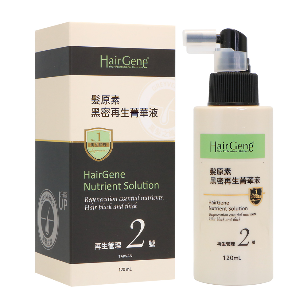 PBF 寶齡富錦 (原廠公司貨)  Hair Gene 髮原素系列 黑密再生菁華液120ml (免沖洗)