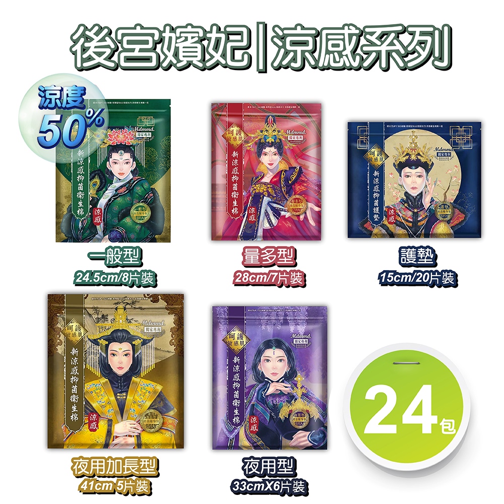 Mdmmd. 明洞國際 後宮涼芯衛生棉 《涼感/超涼感共10款_24包組》