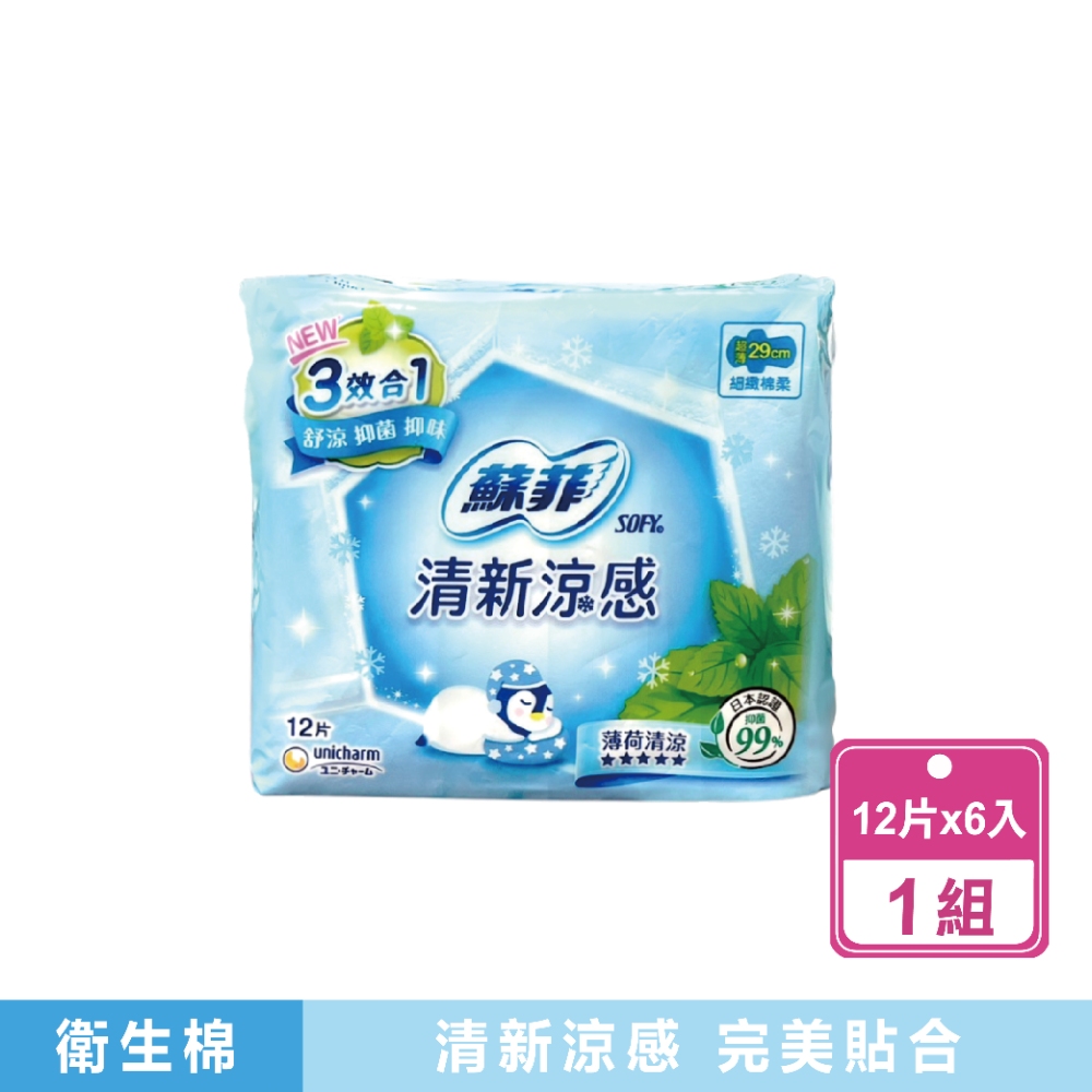 SOFY 蘇菲 新涼感清涼薄荷系列29公分(6包/箱)