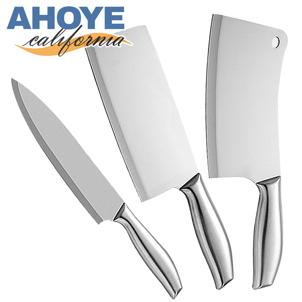 AHOYE 不鏽鋼刀具三件組 (菜刀 廚師刀 水果刀)