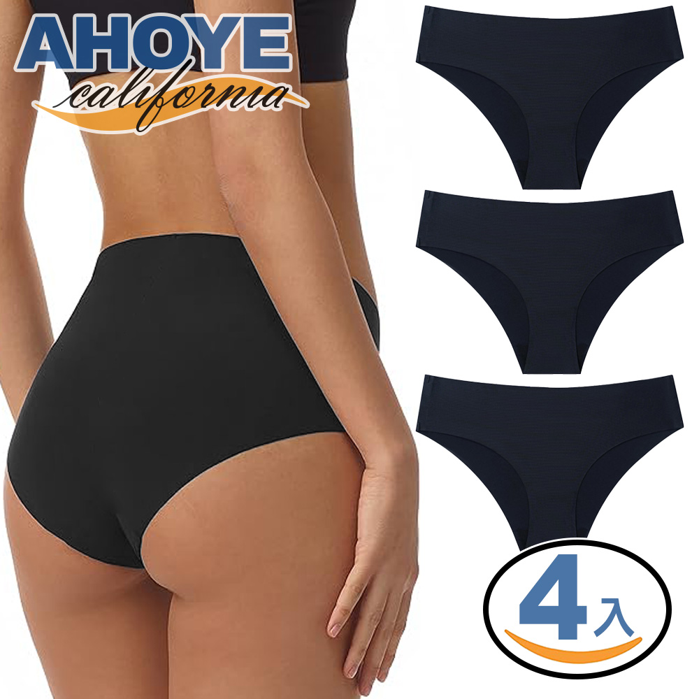 AHOYE 歐美低腰無痕透氣內褲 4件組 (女內褲 無痕內褲 三角褲 女內著)