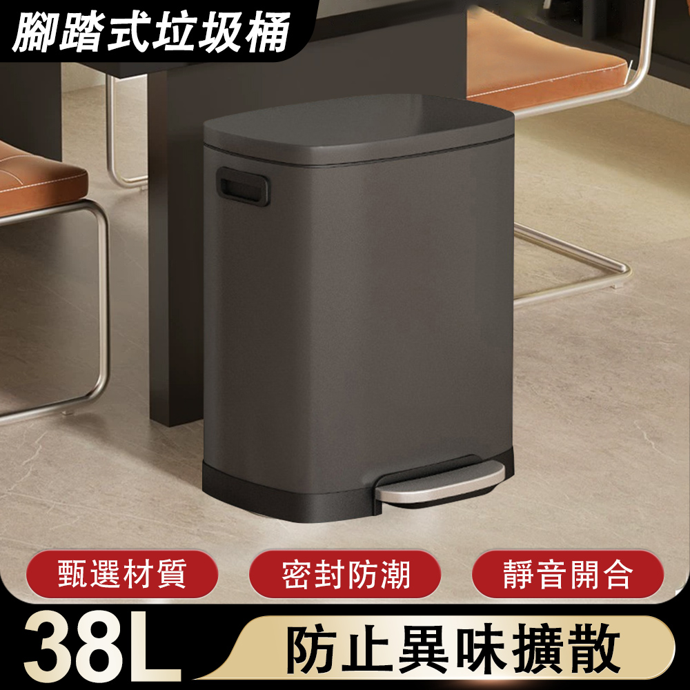 廚房不銹鋼腳踏式垃圾桶大容量辦公室酒店過道加厚靜音醫院食堂