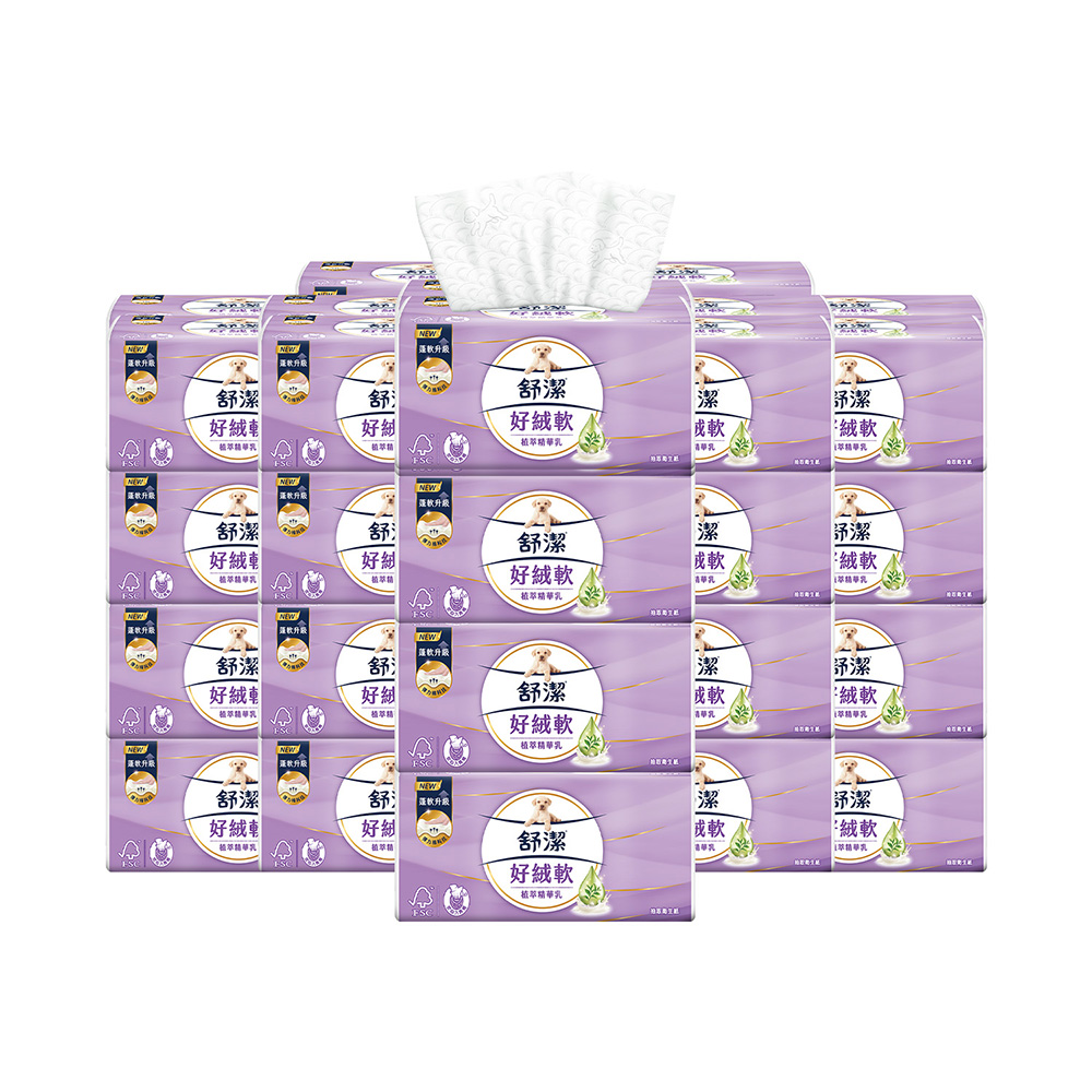 Kleenex 舒潔 好絨軟抽取衛生紙 植萃精華乳 110抽x8包x6串/箱