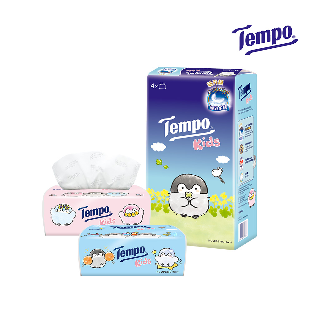 Tempo 兒童版 正能量企鵝無香4層輕巧包面紙 78抽x20包/箱