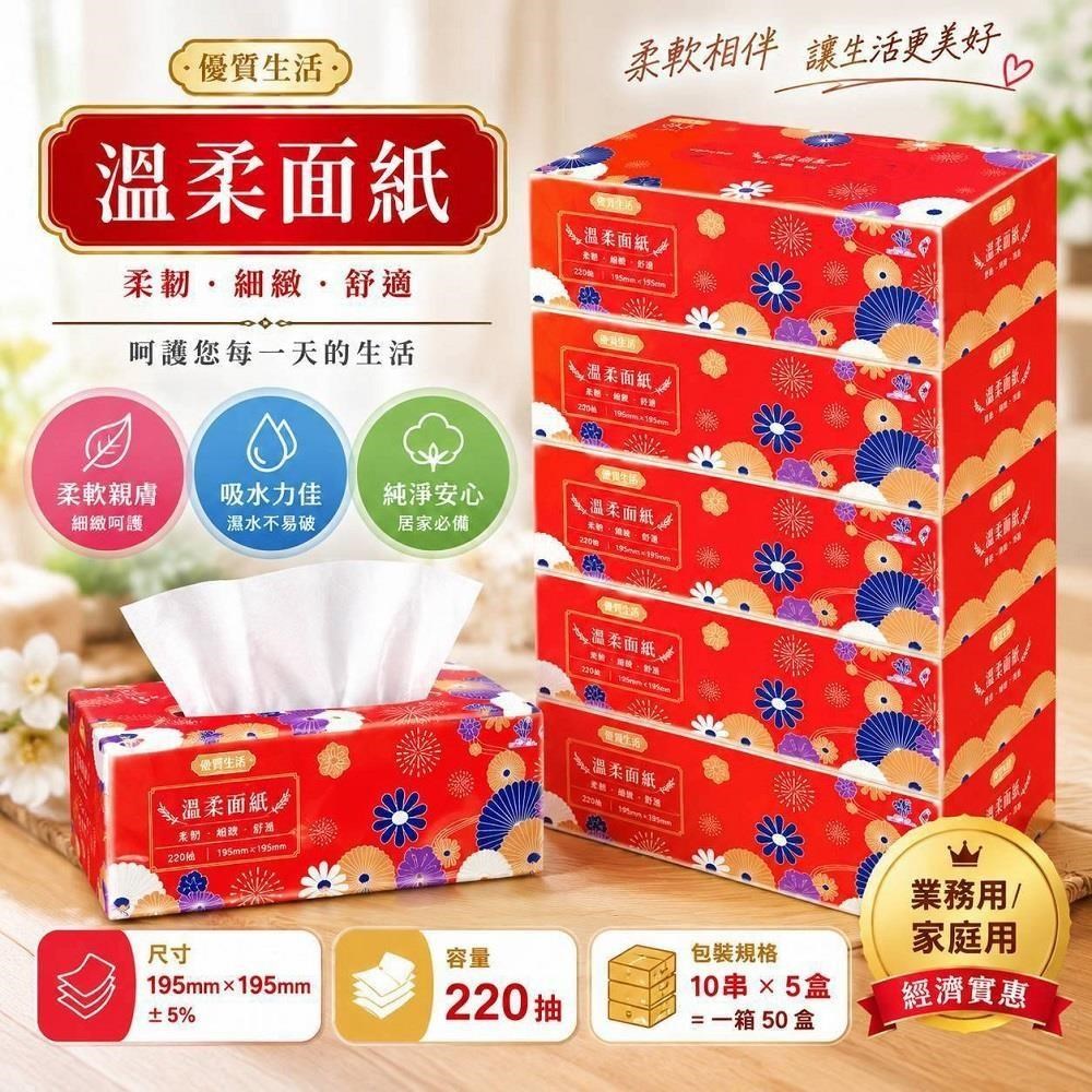 百吉牌 盒裝面紙 220抽*50盒/箱