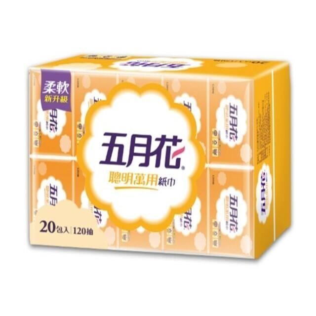 五月花 聰明萬用紙巾(120抽x20包x6袋/箱)