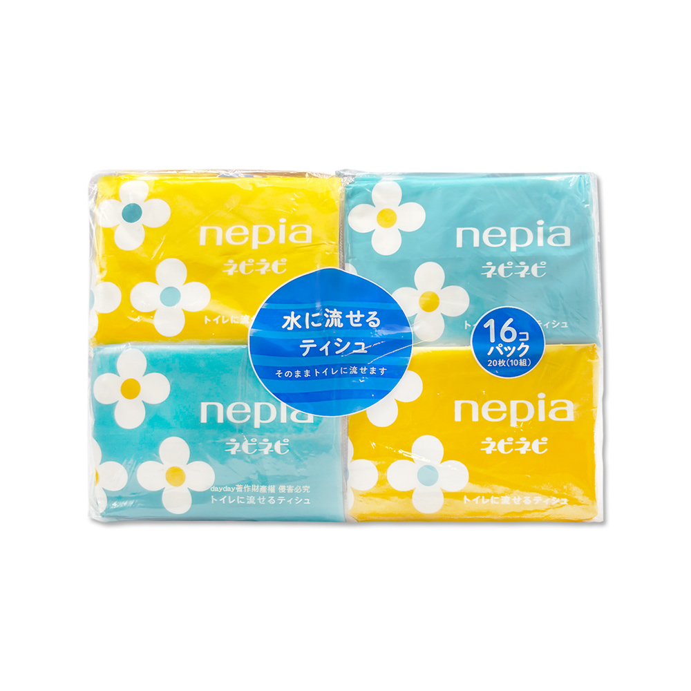 Nepia 王子 日本花朵圖案抽取式雙層面紙袖珍包10抽x16包/袋(妮飄迷你口袋隨身便攜紙巾)