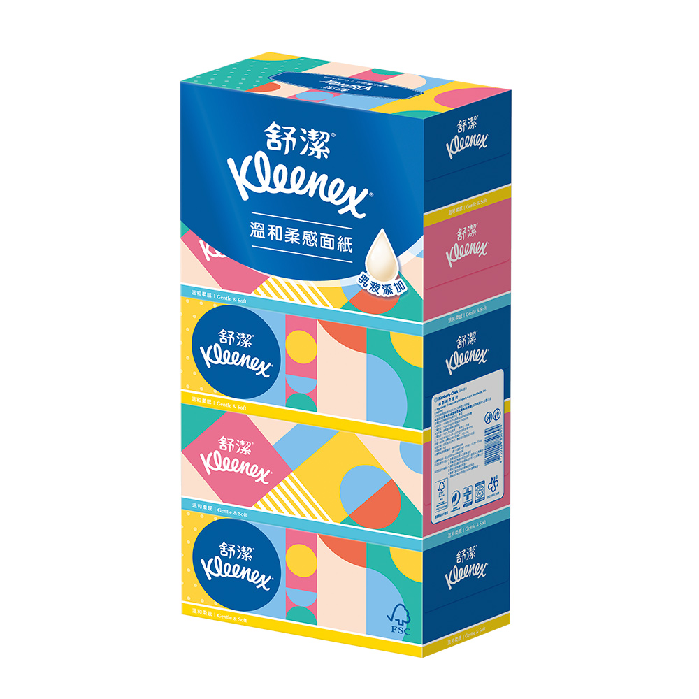 Kleenex 舒潔 溫和柔感盒裝面紙 180抽x5盒x10串/箱