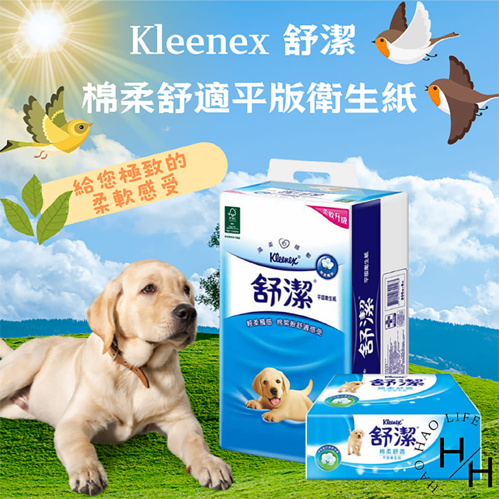 Kleenex 舒潔 2串組-棉柔舒適平版衛生紙(300張x6包/串)