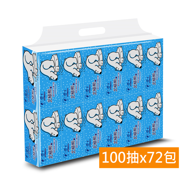 POLAR BEAR 北極熊 環保抽取式衛生紙100抽*72包/箱
