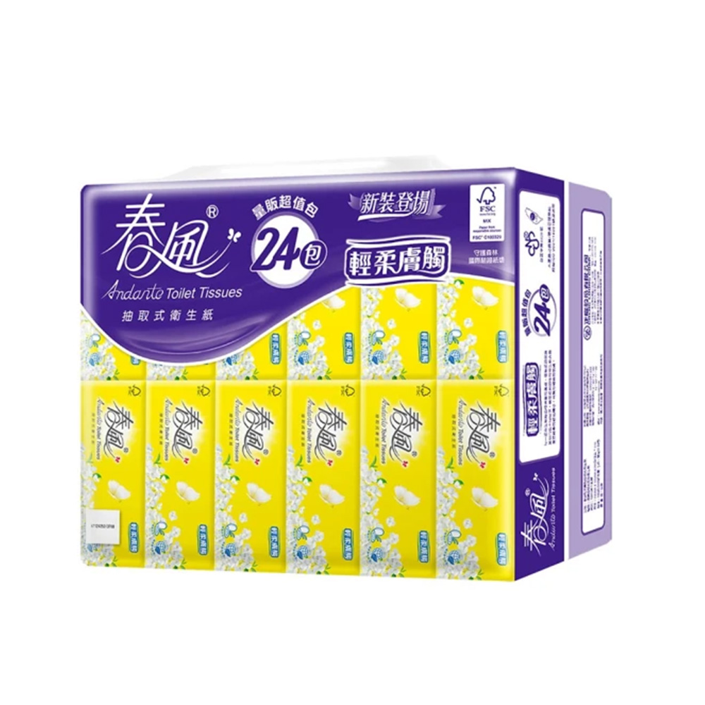 SILLACE 春風 抽取式衛生紙輕柔膚觸100抽*24包*1串