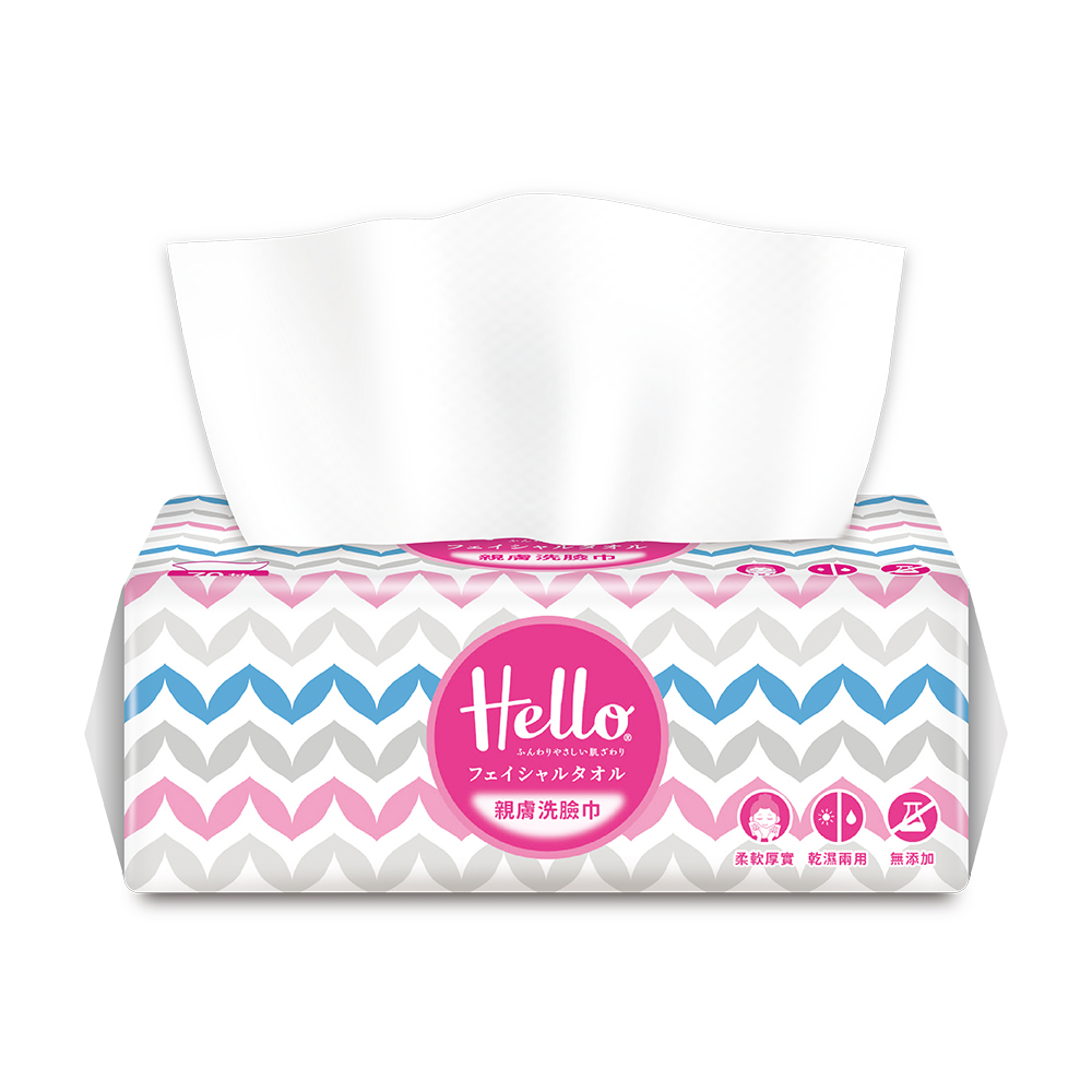 【Hello】親膚洗臉巾70抽12包/箱