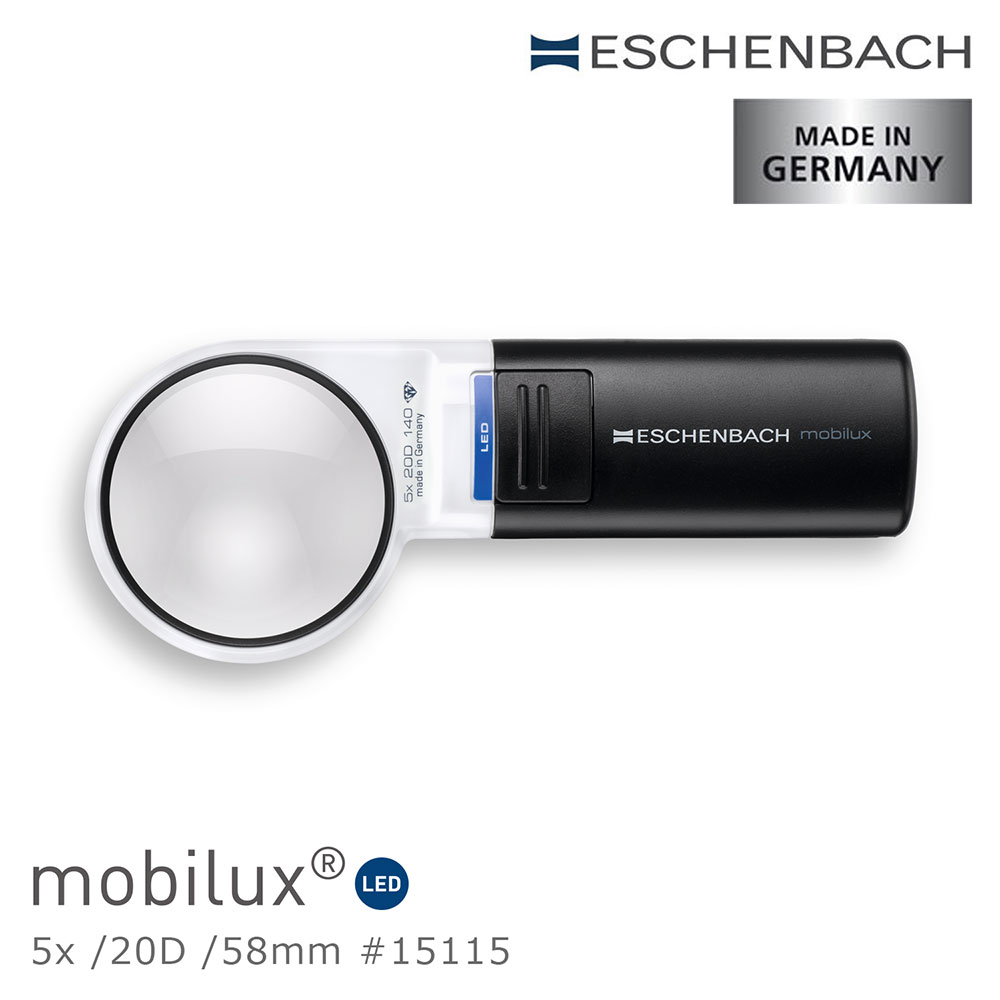 Eschenbach 宜視寶 5x/20D/58mm 德國製LED手持型非球面放大鏡 15115