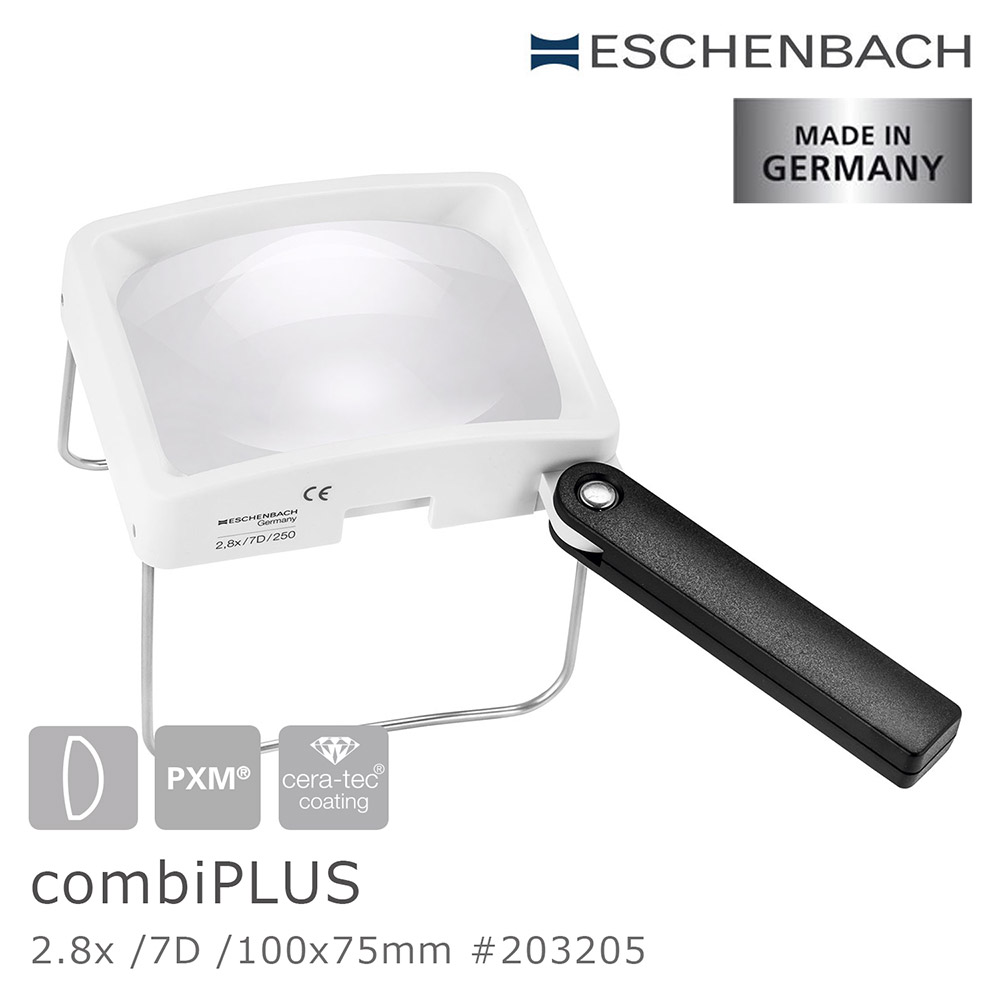 Eschenbach 宜視寶 2.8x/7D/100x75mm 德國製大鏡面手持/立式兩用非球面放大鏡 203205