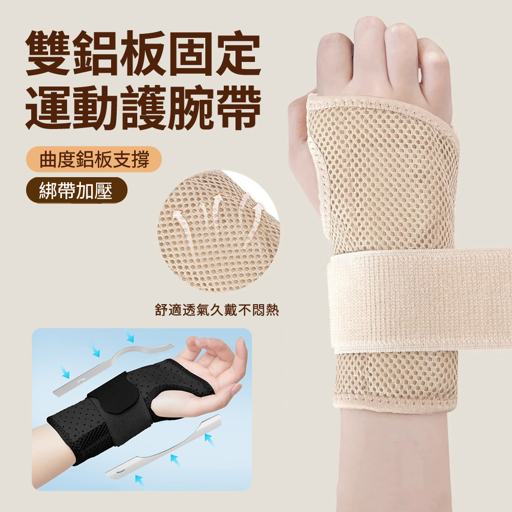 HADER 1雙組 鋼板支撐運動護腕帶 腱鞘手防護繃帶 透氣肘關節支具 前臂護套