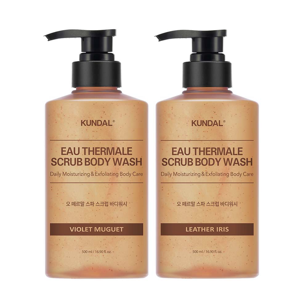 KUNDAL 昆黛爾 SPA溫泉水去角質沐浴露 500ml 沐浴組 (2瓶/組)