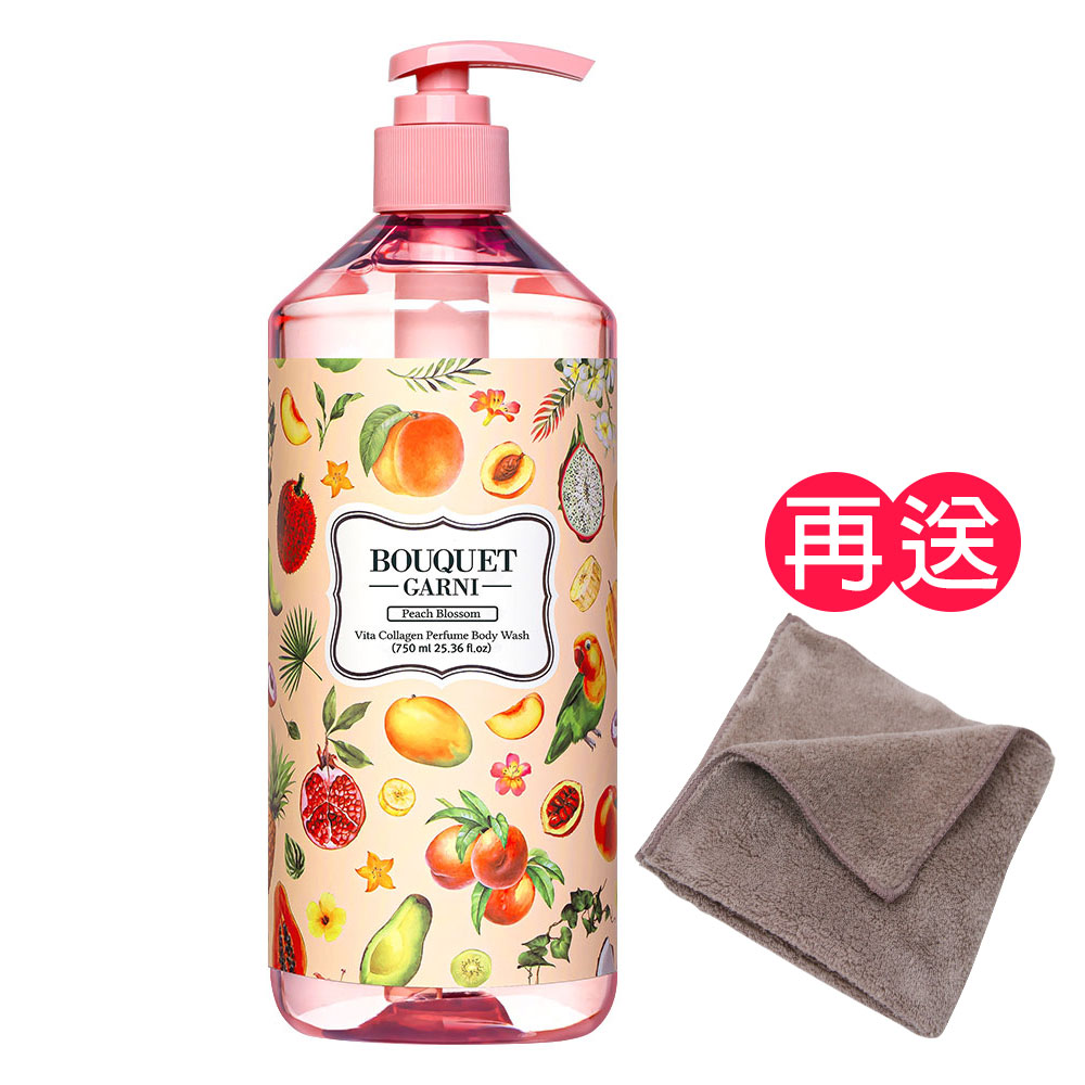 Bouquet Garni 璞珈妮 維他膠原Q嫩潔膚露(蜜桃香/750ml)《送攜帶型小方巾》