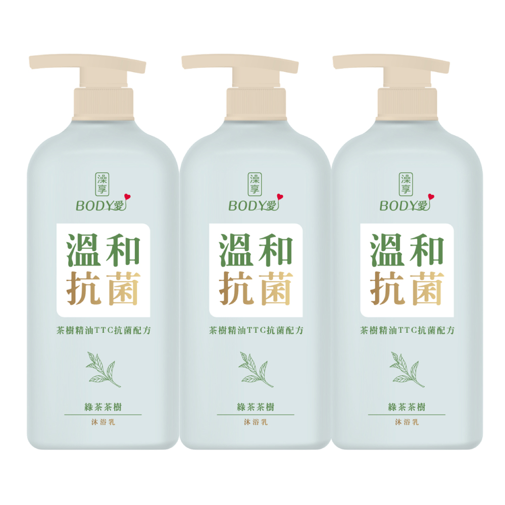 澡享 BODY愛抗菌沐浴乳(綠茶茶樹)900g*3入