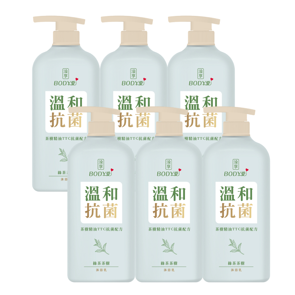 澡享 BODY愛抗菌沐浴乳(綠茶茶樹)900g*6入
