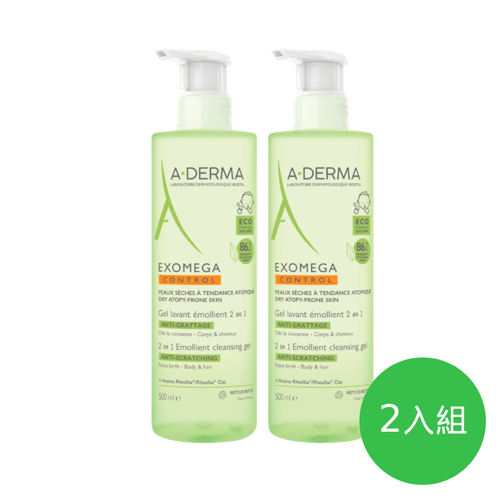 A-DERMA 艾芙美 新葉益護佳洗髮沐浴精 500ml 二入組