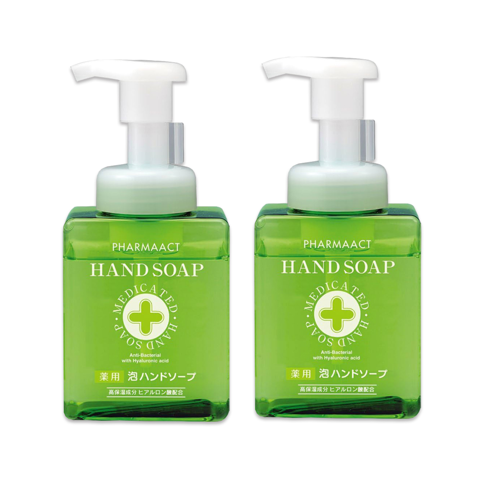 熊野油脂 (2瓶超值組)日本KUMANO玻尿酸滋潤潔淨泡沫洗手慕斯250ml/按壓綠瓶(綿密泡泡洗手乳,手部護理清潔露)