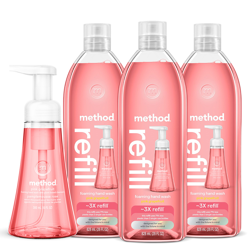 Method 美則 粉紅葡萄柚泡沫洗手露1瓶+3補組