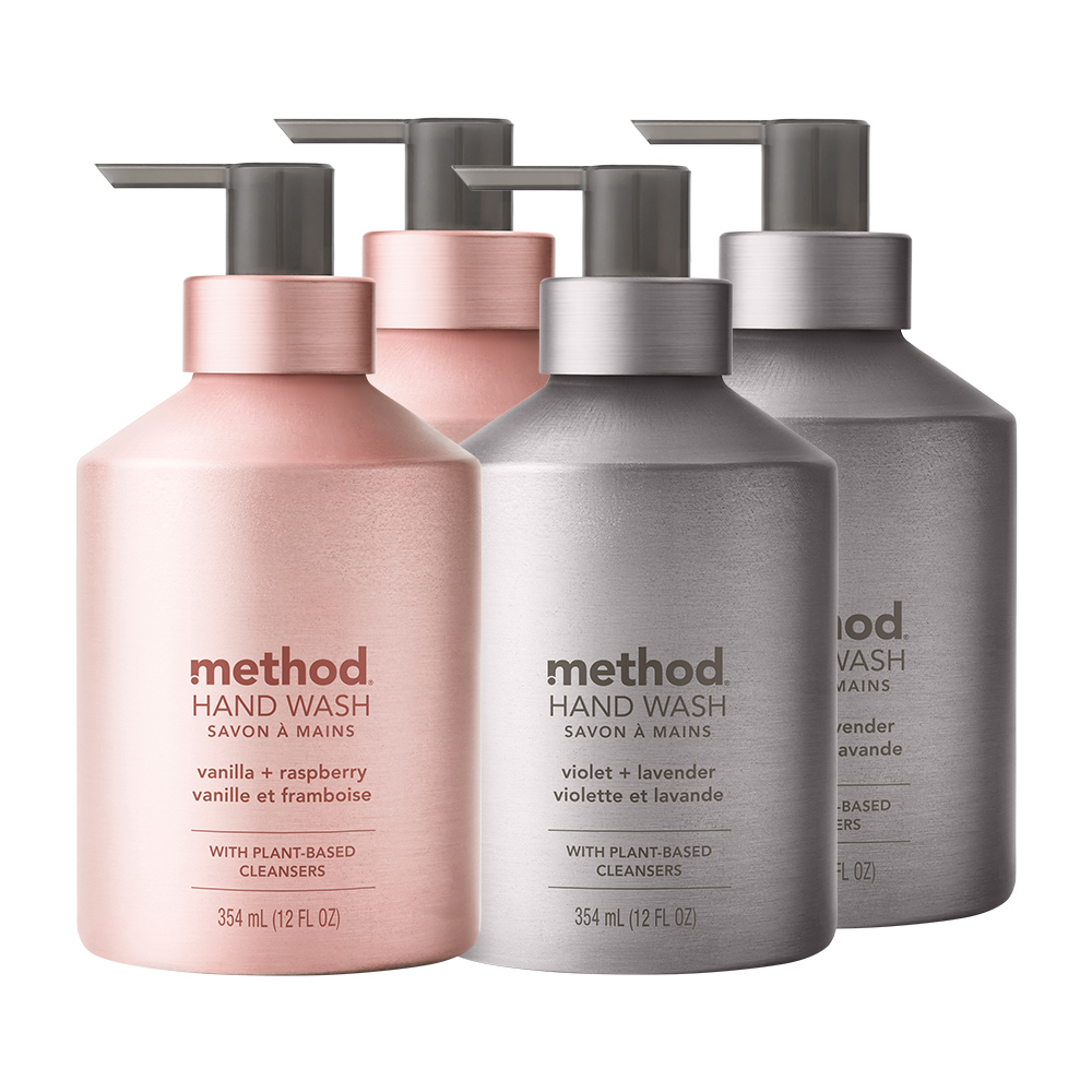 Method 美則 金緻洗手乳-霧銀灰x2+玫瑰金x2 354ml 4入組