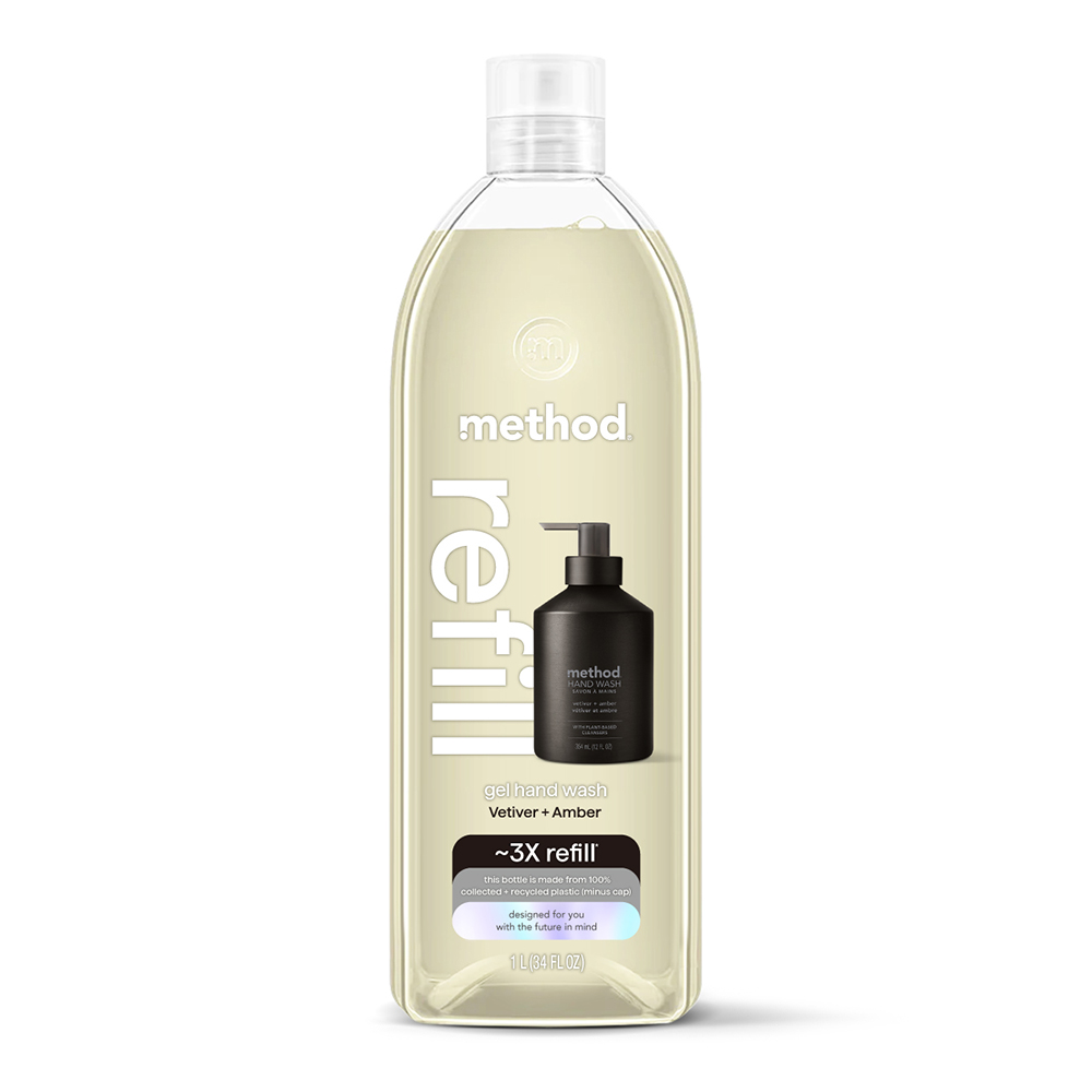 Method 美則 金緻洗手乳 夜幕黑(岩蘭草&琥珀)(補充瓶)1000ml