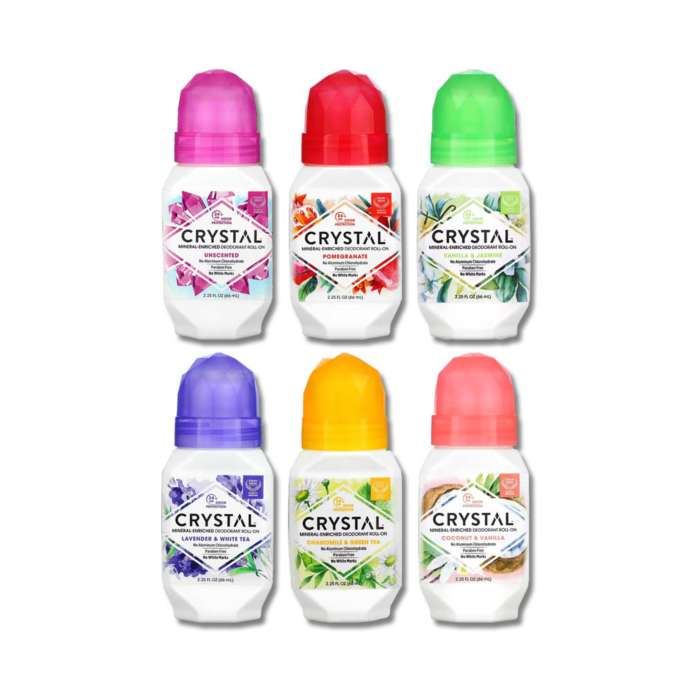美國CRYSTAL-長效淨味約24小時滾珠型礦物鹽液體除臭劑66ml/瓶(全天乾爽體香露,腋下去味消臭劑)