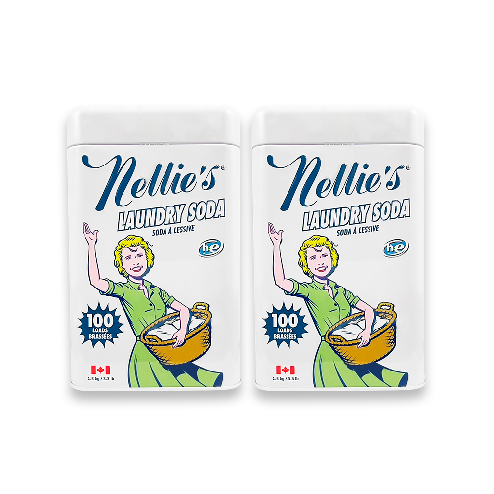 Nellies (2罐超值組)加拿大超濃縮洗衣粉1.5kg/超大罐(小蘇打粉,衣物清潔劑,洗衣機槽清潔粉,復古金屬罐可回收)