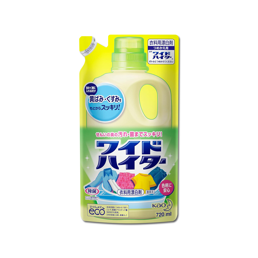 KAO 花王 日本彩色衣物護色消臭去漬漂白劑補充包720ml/袋(衣物清潔衣領袖口局部去污劑)