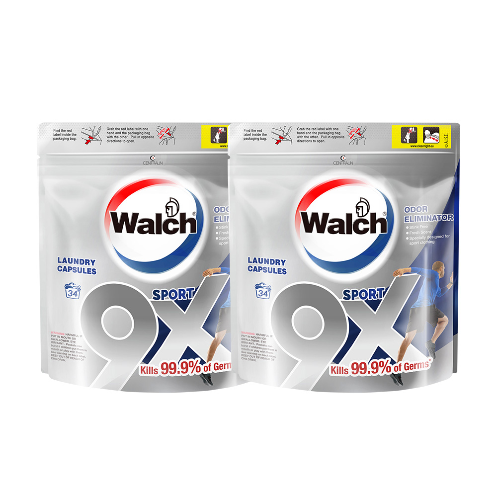 Walch 威露士 Walch 威露士9X抗菌洗衣膠囊(運動) 補充包34顆 x 2袋