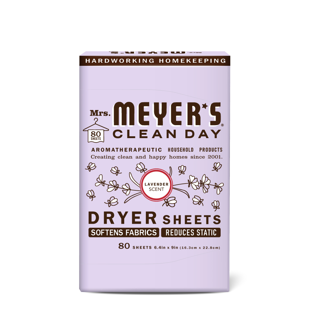 mrs.meyers 梅耶夫人 薰衣草香氛烘衣片80入 (衣物柔軟 去除靜電 防皺 烘衣機 靜電紙)（其他規格）