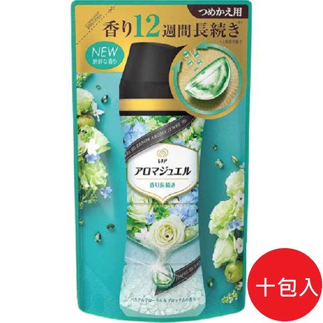 P&G 寶僑 日本2021最新版 幸福寶石衣物補充包 香香豆415ml 白玫瑰香*10包