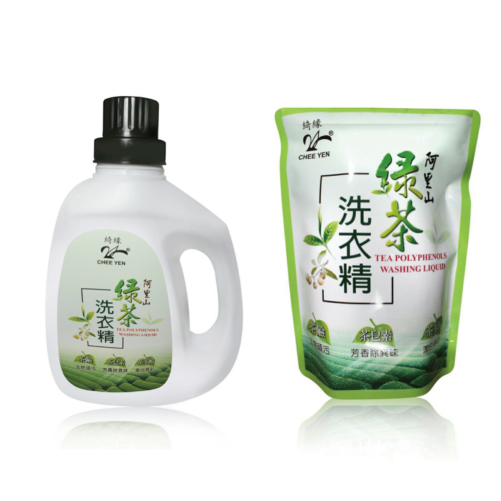 GreenLand 綺緣 無患子綠茶萃取潔淨洗衣精組合1.8kg(1+8)