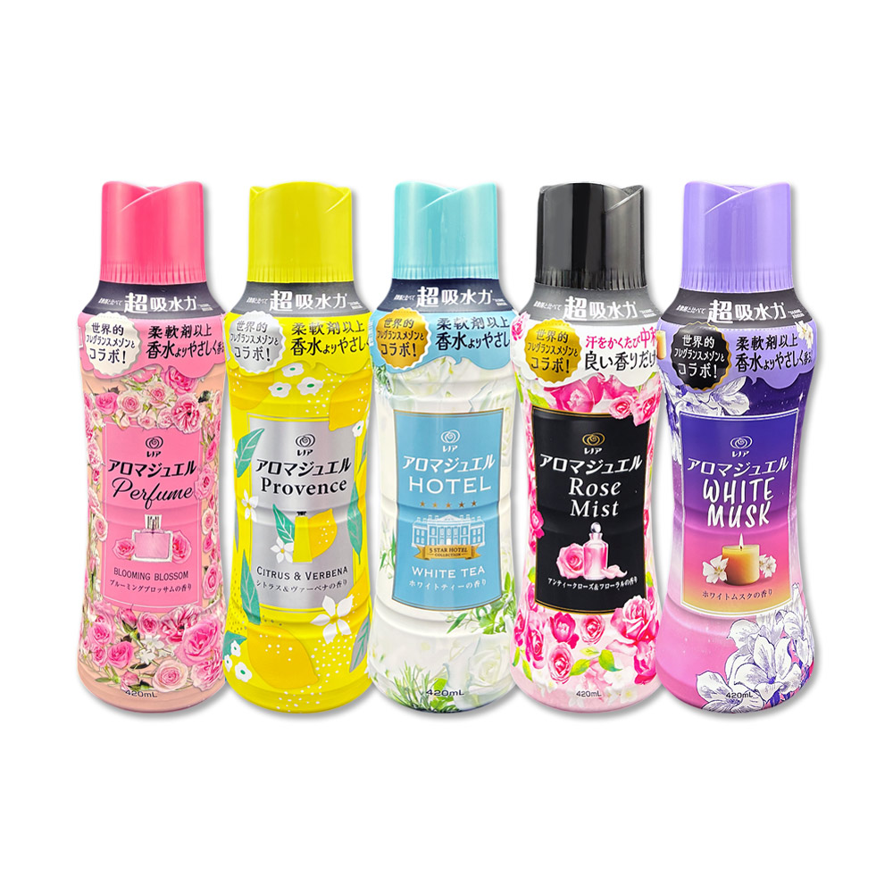 Lenor 蘭諾 日本P&G-芳香寶石系列超吸水力顆粒香香豆420ml/瓶(玫瑰白麝香/馬鞭草/鈴蘭香玫瑰香/白麝香_5款可選)