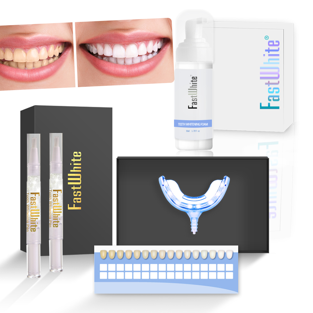 FastWhite 齒速白 藍光牙齒鑽白系統 + 牙齒清潔亮白雙效慕斯 優惠組合 (非牙齒美白貼片)