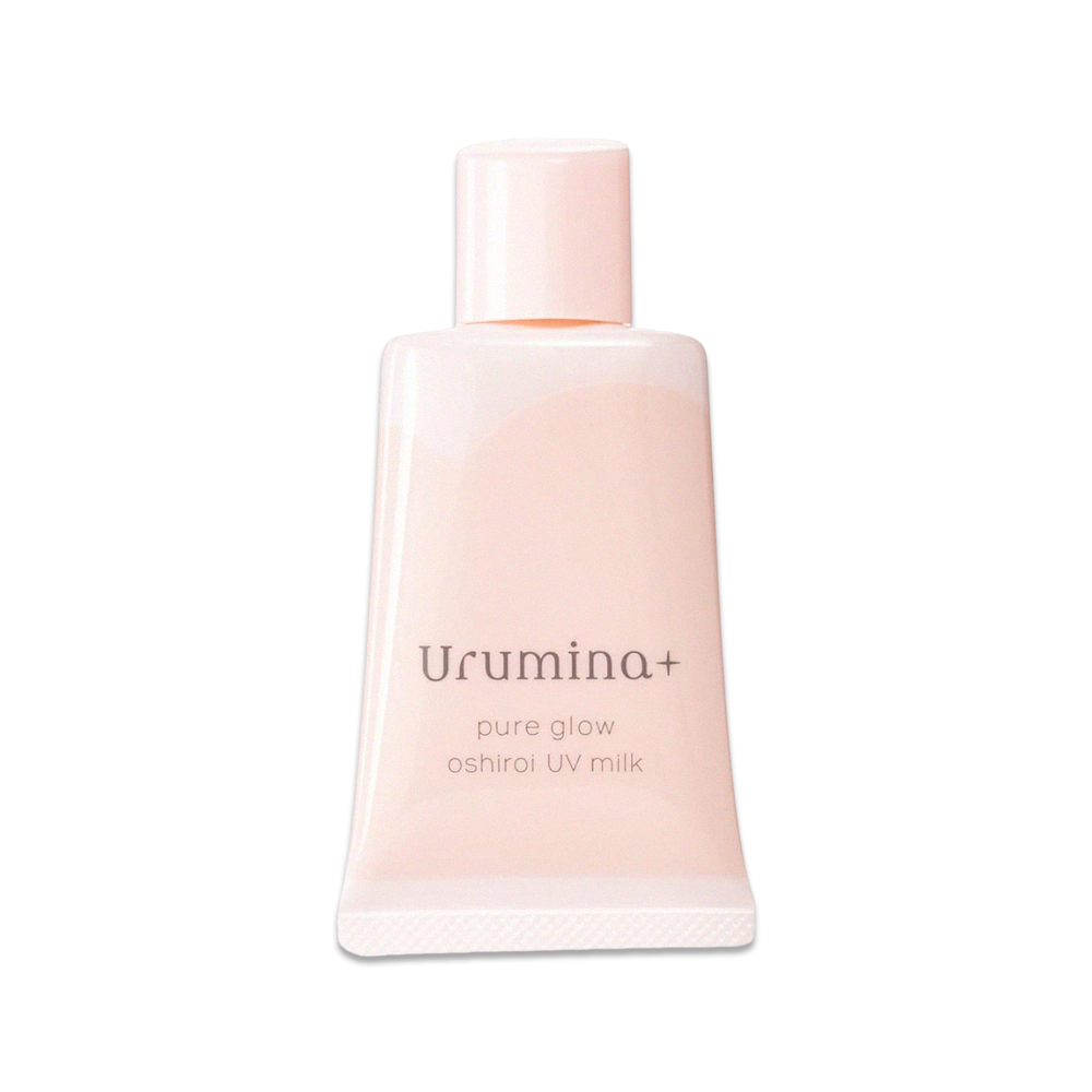 日本KOSE高絲-Urumina+晨間潤澤乳液防護肌膚隔離霜35gx1入/袋-自然潤色(粉)