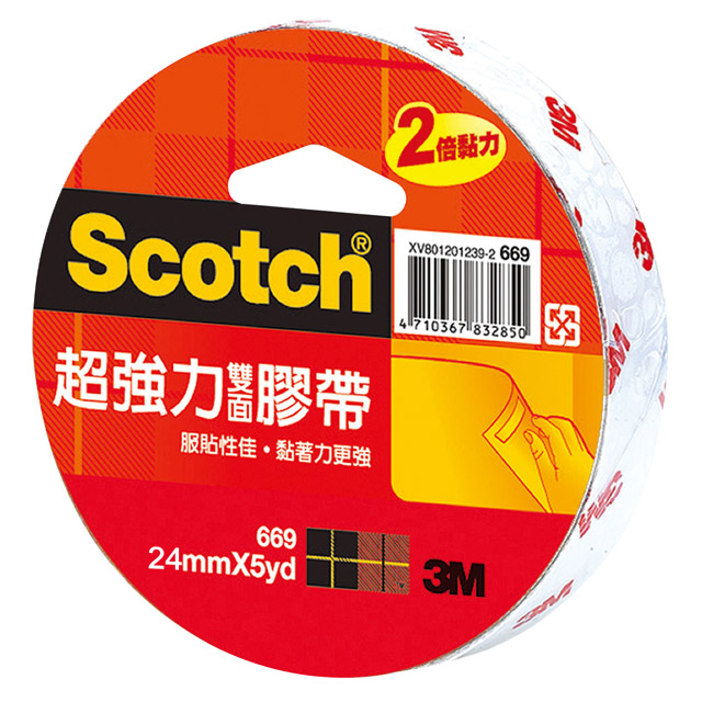 3M ６６９超強力雙面膠帶２４ＭＭＸ５Ｙ