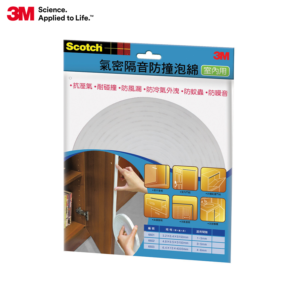 3M SCOTCH氣密隔音防撞泡棉-室內用6601