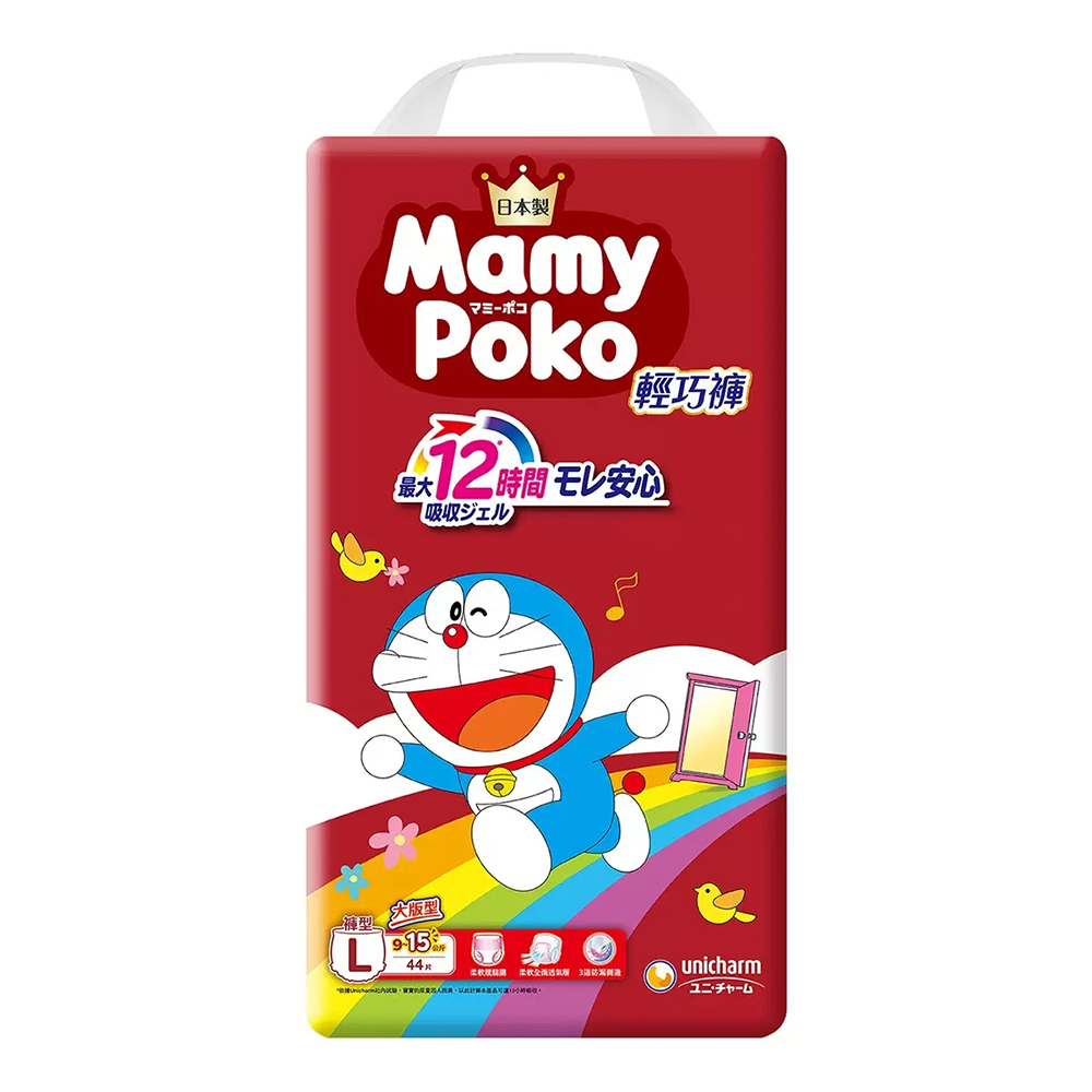 mamypoko 滿意寶寶 哆啦A夢輕巧褲 日本境內版 L號 44片*4包/箱